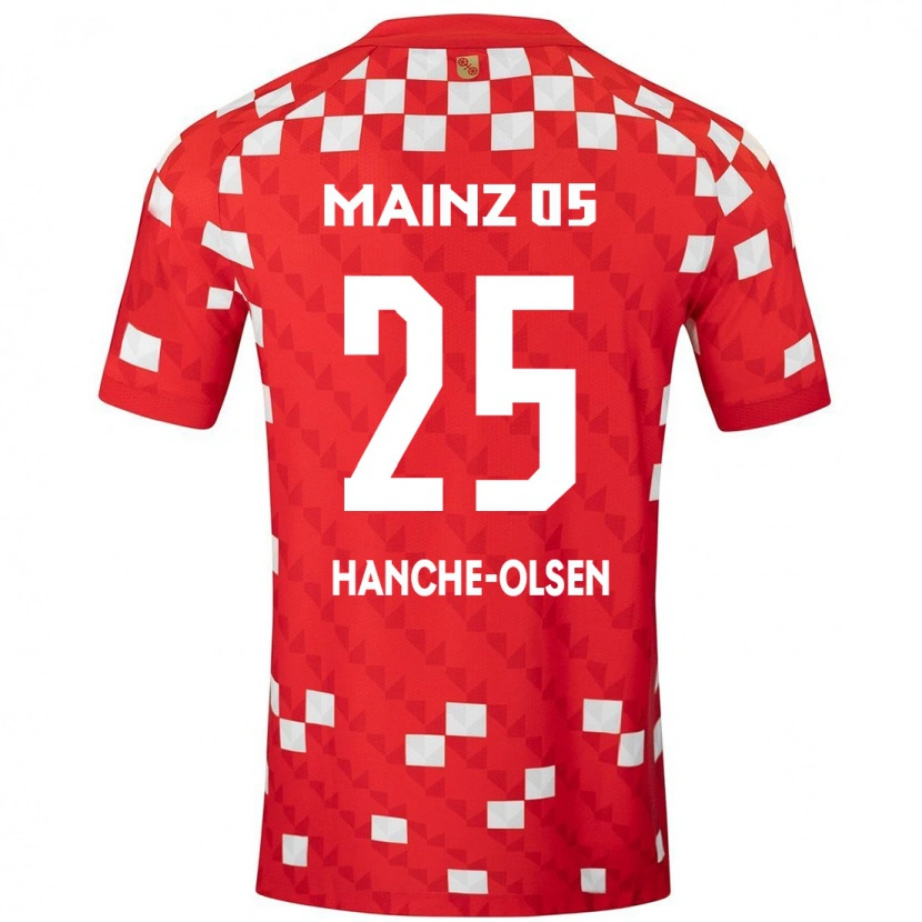 Danxen Dětské Andreas Hanche-Olsen #25 Bílá Červená Domů Hráčské Dresy 2024/25 Dres