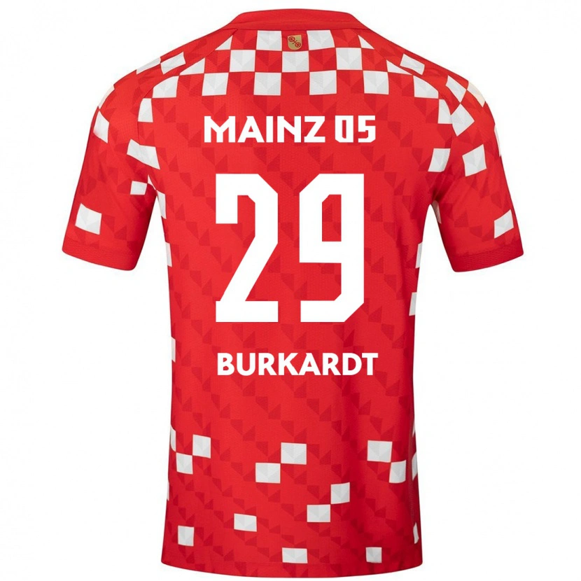 Danxen Dětské Jonathan Burkardt #29 Bílá Červená Domů Hráčské Dresy 2024/25 Dres
