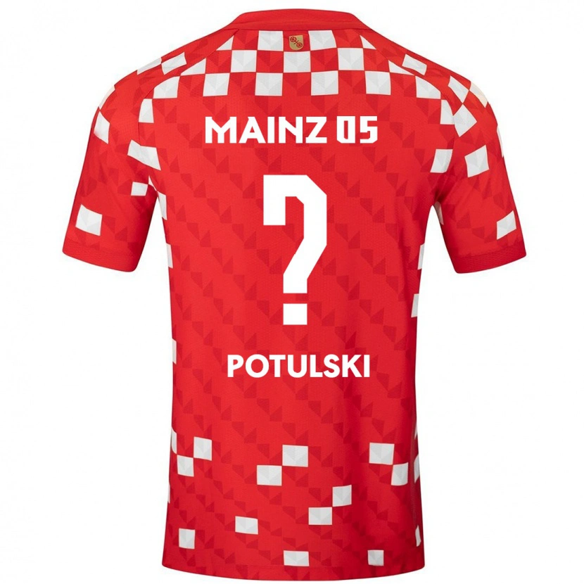 Danxen Dětské Kacper Potulski #0 Bílá Červená Domů Hráčské Dresy 2024/25 Dres