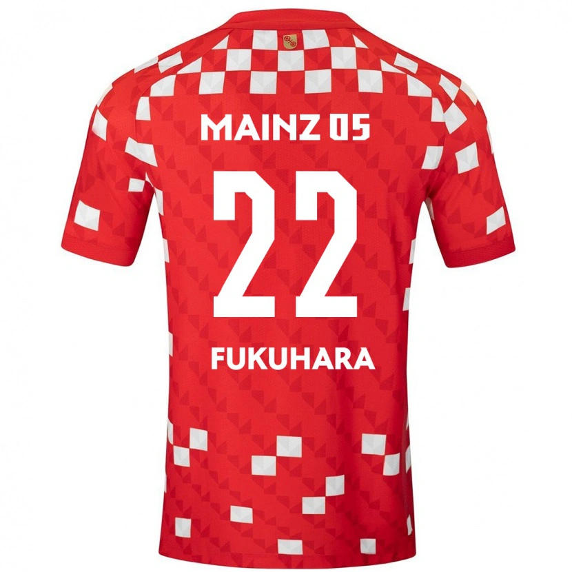 Danxen Dětské Yuuka Fukuhara #22 Bílá Červená Domů Hráčské Dresy 2024/25 Dres