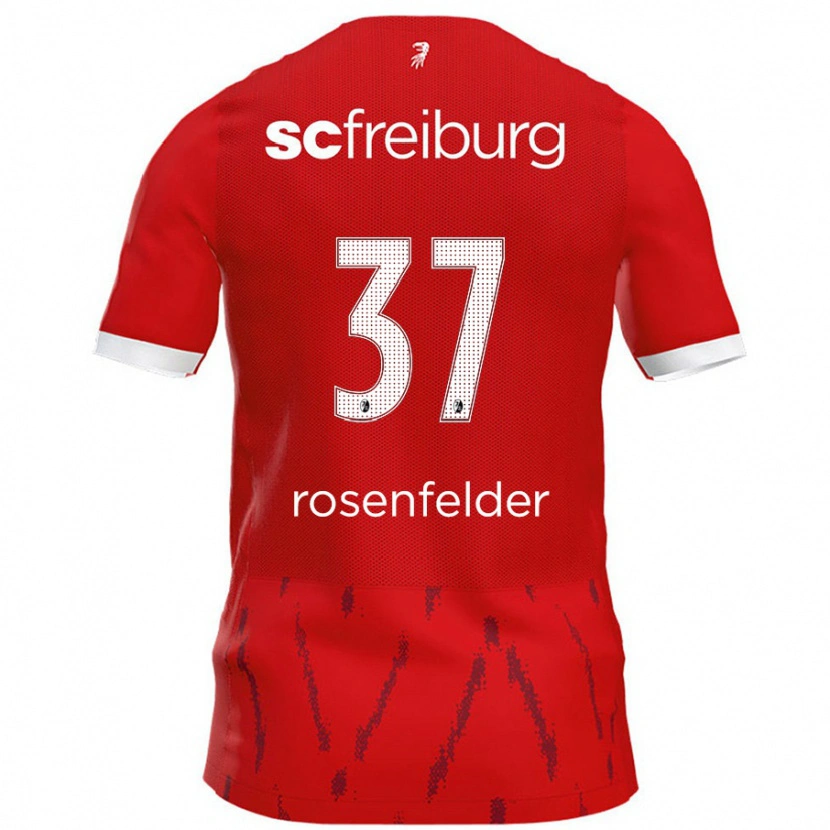Danxen Dětské Max Rosenfelder #37 Červený Domů Hráčské Dresy 2024/25 Dres