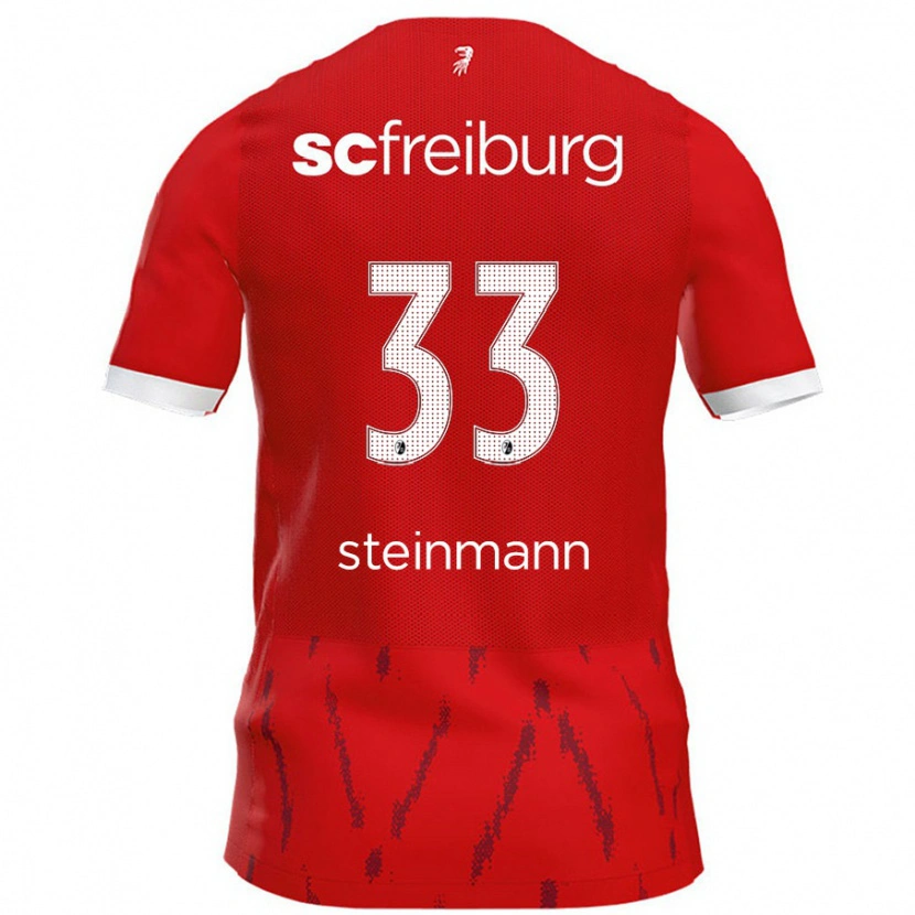 Danxen Dětské Karl Steinmann #33 Červený Domů Hráčské Dresy 2024/25 Dres