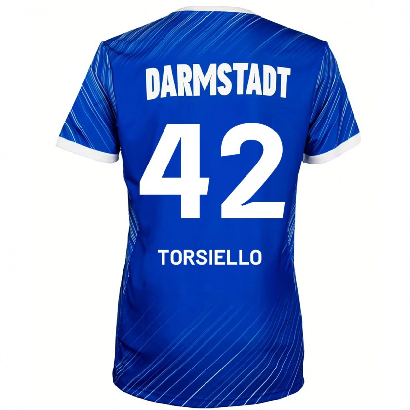 Danxen Dětské Fabio Torsiello #42 Modrá Bílá Domů Hráčské Dresy 2024/25 Dres