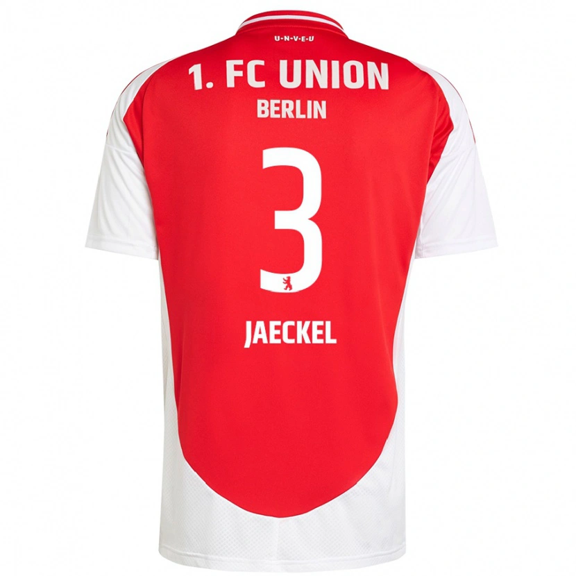 Danxen Dětské Paul Jaeckel #3 Červená Bílá Domů Hráčské Dresy 2024/25 Dres