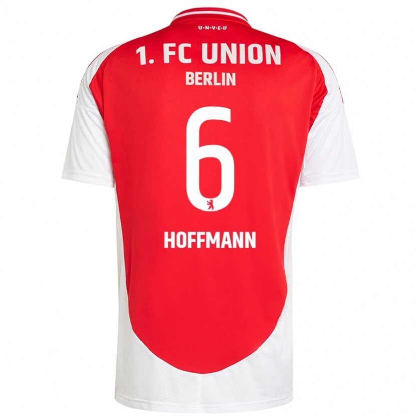 Danxen Dětské Finn Hoffmann #6 Červená Bílá Domů Hráčské Dresy 2024/25 Dres