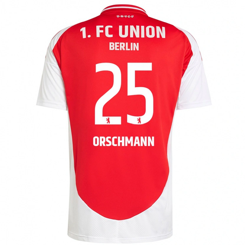Danxen Dětské Dina Orschmann #25 Červená Bílá Domů Hráčské Dresy 2024/25 Dres