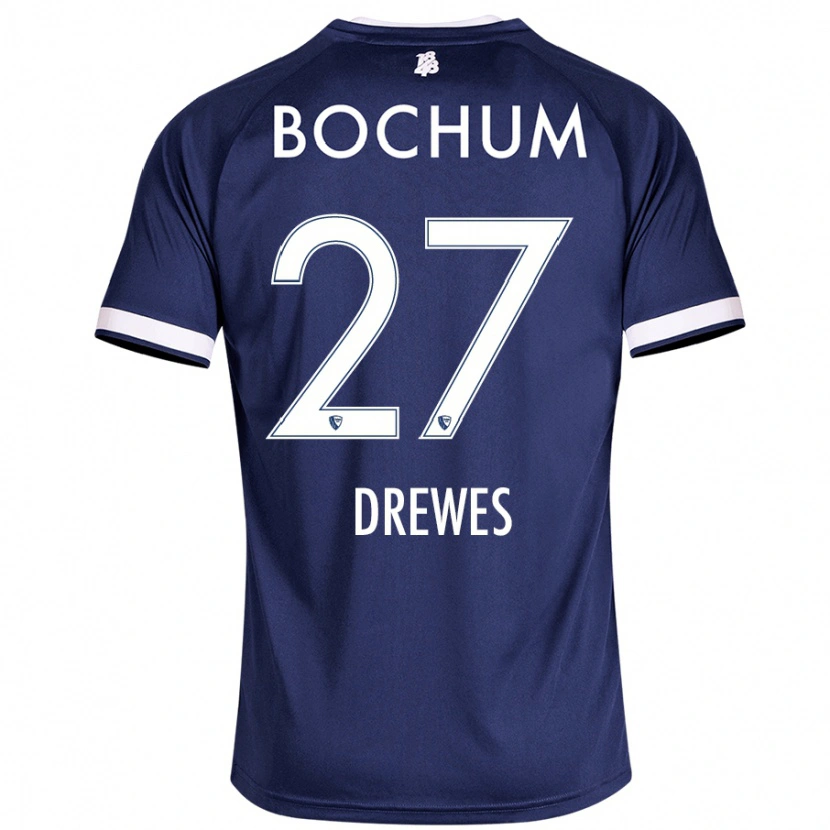 Danxen Dětské Patrick Drewes #27 Tmavě Modrá Domů Hráčské Dresy 2024/25 Dres