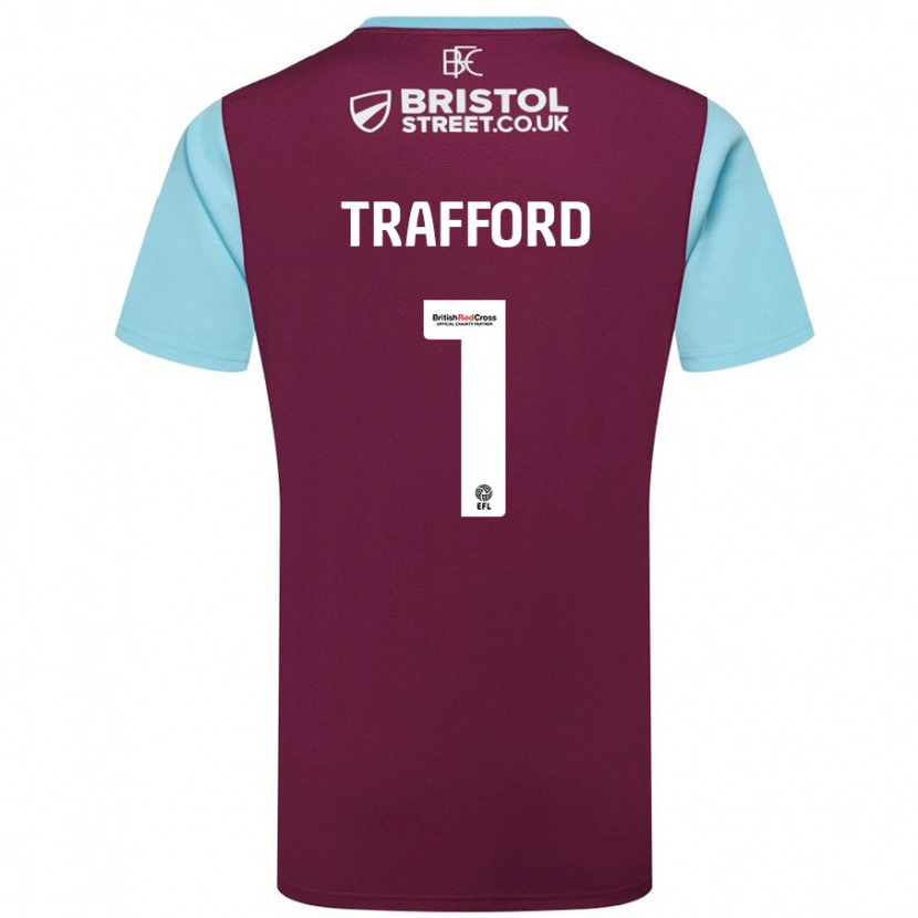 Danxen Dětské James Trafford #1 Vínově Modrá Domů Hráčské Dresy 2024/25 Dres
