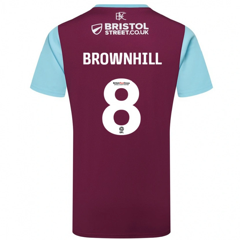 Danxen Dětské Josh Brownhill #8 Vínově Modrá Domů Hráčské Dresy 2024/25 Dres