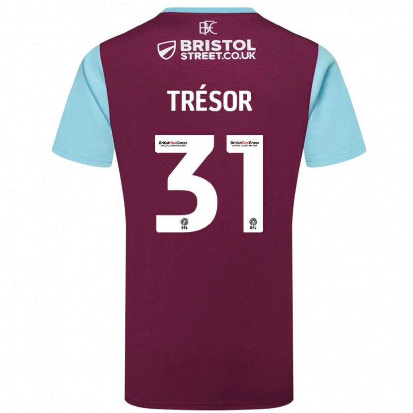 Danxen Dětské Mike Trésor #31 Vínově Modrá Domů Hráčské Dresy 2024/25 Dres
