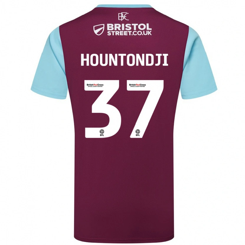 Danxen Dětské Andreas Hountondji #37 Vínově Modrá Domů Hráčské Dresy 2024/25 Dres