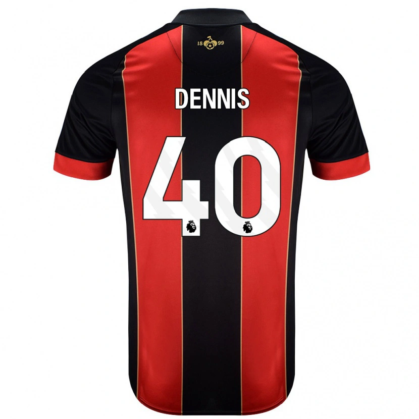 Danxen Dětské Will Dennis #40 Červená Černá Domů Hráčské Dresy 2024/25 Dres