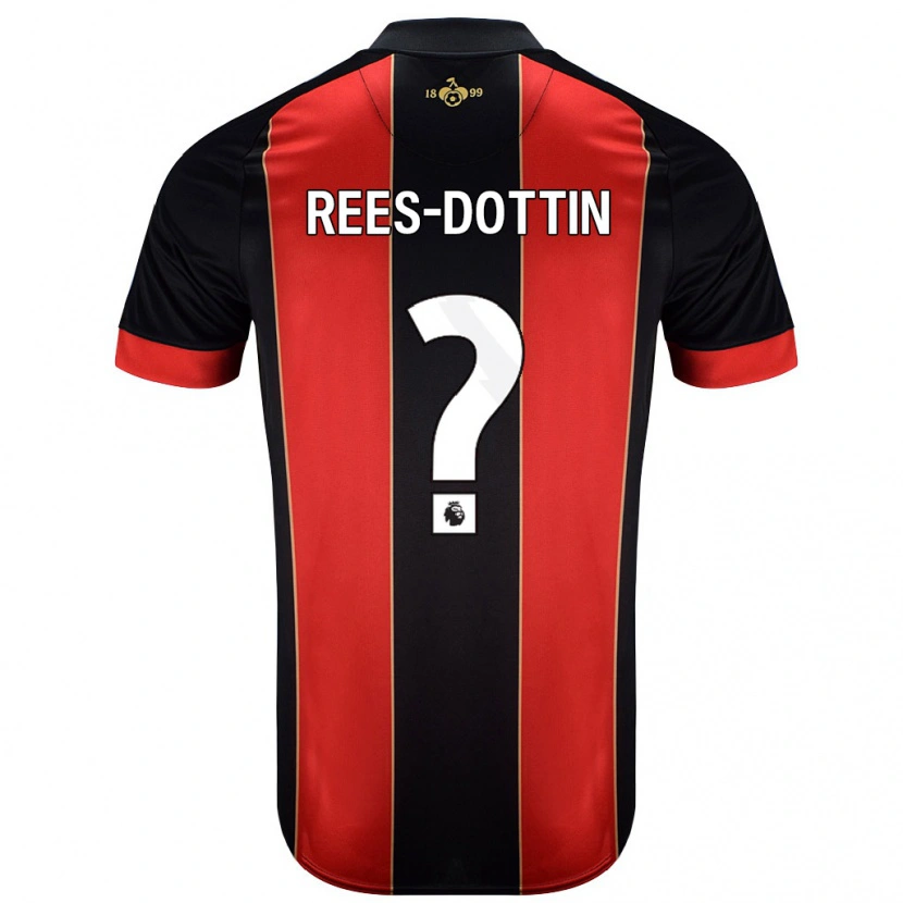 Danxen Dětské Remy Rees-Dottin #0 Červená Černá Domů Hráčské Dresy 2024/25 Dres