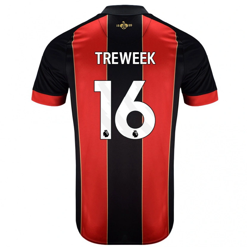 Danxen Dětské Jess Treweek #16 Červená Černá Domů Hráčské Dresy 2024/25 Dres