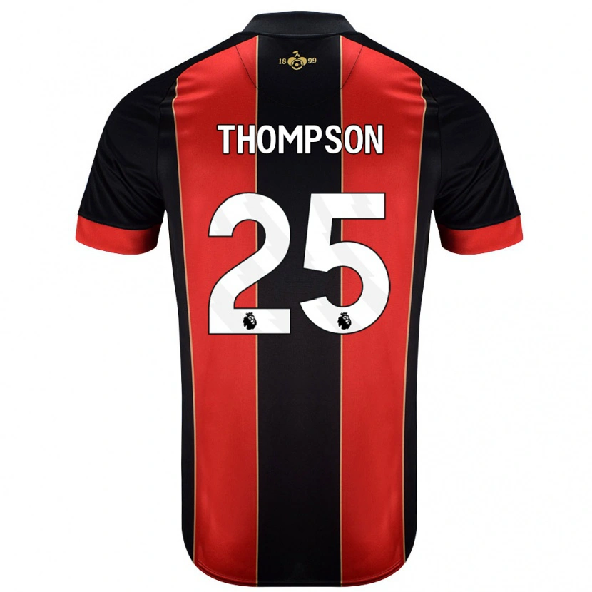 Danxen Dětské Kenni Thompson #25 Červená Černá Domů Hráčské Dresy 2024/25 Dres