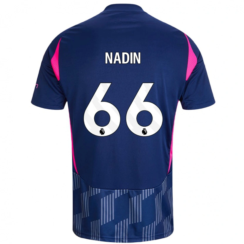 Danxen Dětské Jack Nadin #66 Královsky Modrá Růžová Daleko Hráčské Dresy 2024/25 Dres
