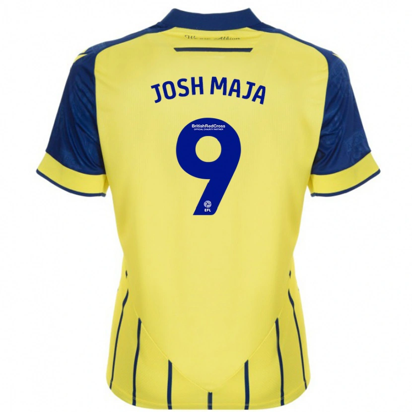Danxen Dětské Josh Maja #9 Žlutá Modrá Daleko Hráčské Dresy 2024/25 Dres