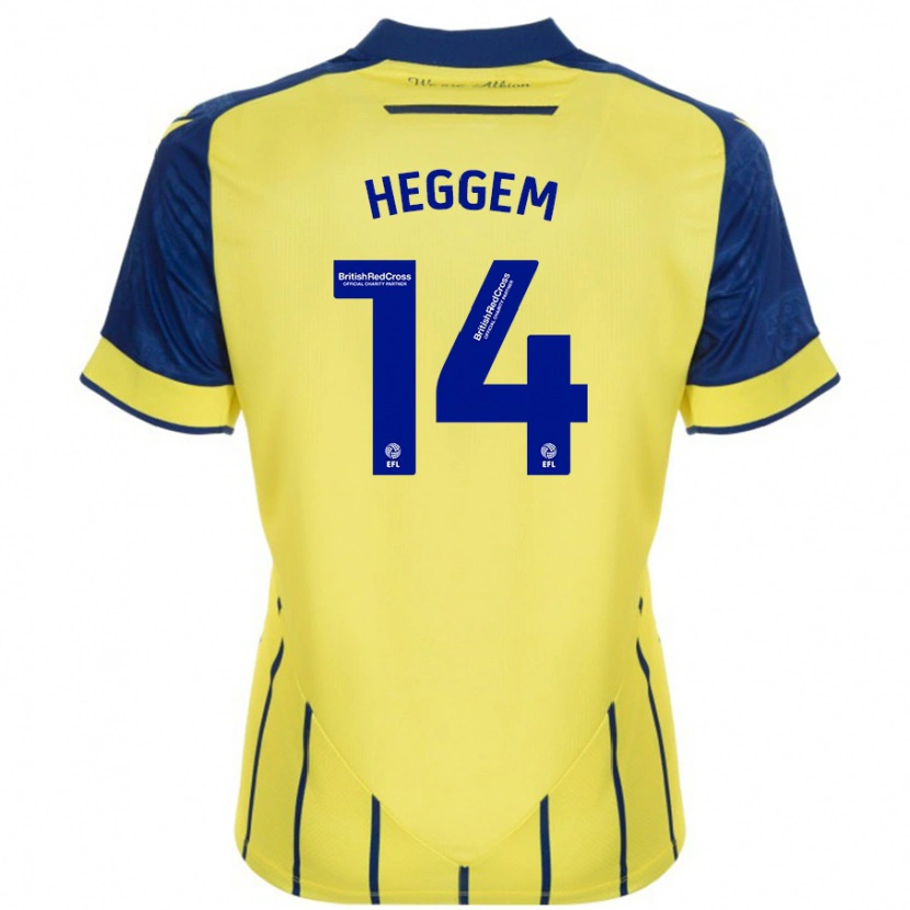 Danxen Dětské Torbjørn Heggem #14 Žlutá Modrá Daleko Hráčské Dresy 2024/25 Dres