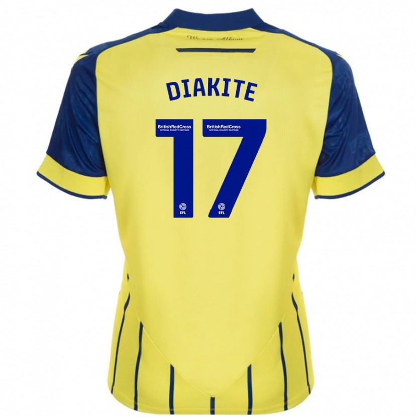 Danxen Dětské Ousmane Diakité #17 Žlutá Modrá Daleko Hráčské Dresy 2024/25 Dres