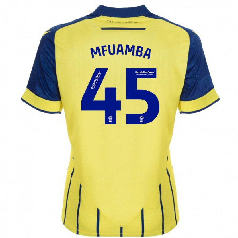 Danxen Dětské Kevin Mfuamba #45 Žlutá Modrá Daleko Hráčské Dresy 2024/25 Dres