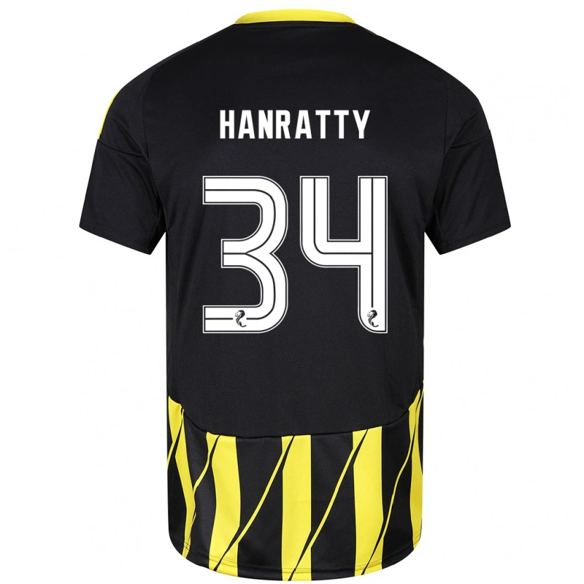 Danxen Dětské Kevin Hanratty #34 Černá Žlutá Daleko Hráčské Dresy 2024/25 Dres