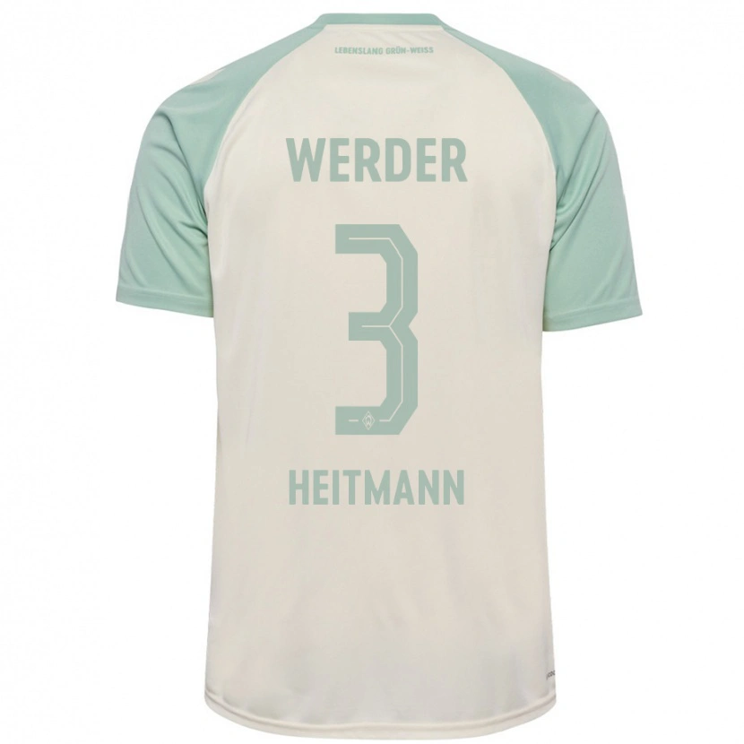 Danxen Dětské Mats Heitmann #3 Šedobílá Světle Zelená Daleko Hráčské Dresy 2024/25 Dres