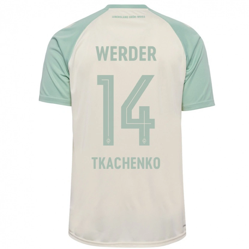 Danxen Dětské Oleksandr Tkachenko #14 Šedobílá Světle Zelená Daleko Hráčské Dresy 2024/25 Dres