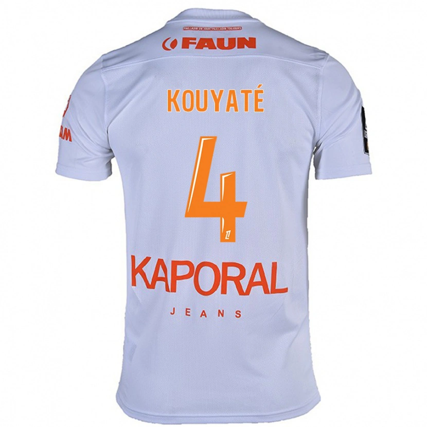 Danxen Dětské Kiki Kouyaté #4 Bílý Daleko Hráčské Dresy 2024/25 Dres