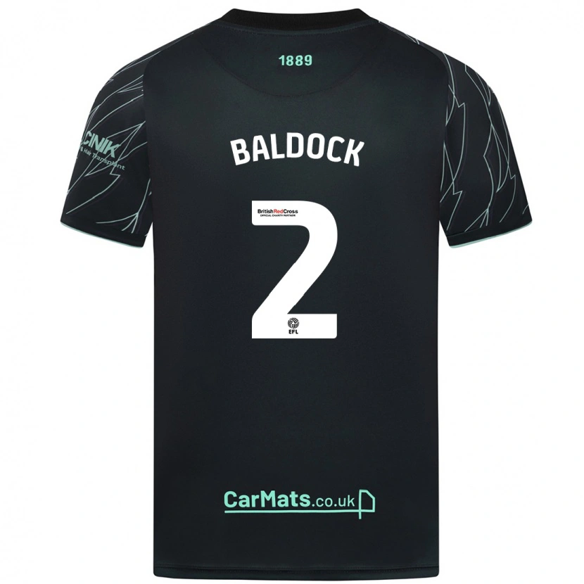 Danxen Dětské George Baldock #2 Černo Zelená Daleko Hráčské Dresy 2024/25 Dres
