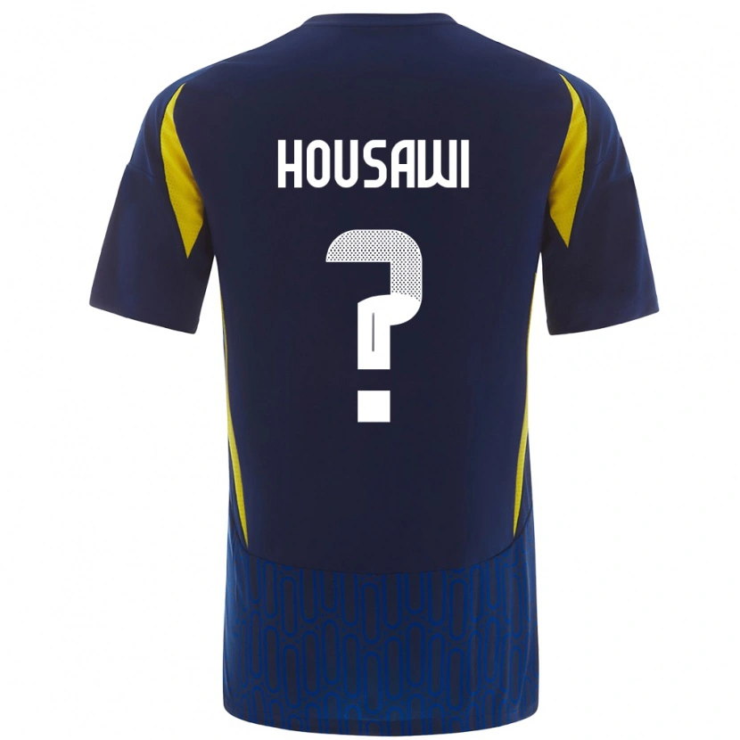 Danxen Dětské Asser Housawi #0 Modrá Žlutá Daleko Hráčské Dresy 2024/25 Dres