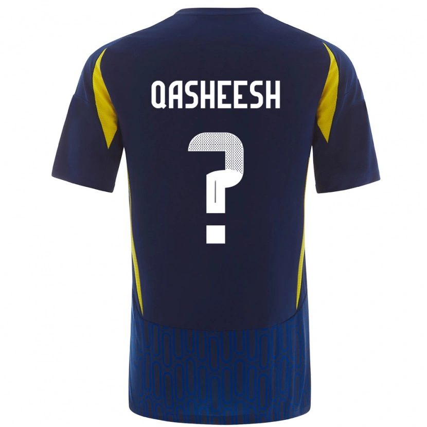 Danxen Dětské Majed Qasheesh #0 Modrá Žlutá Daleko Hráčské Dresy 2024/25 Dres