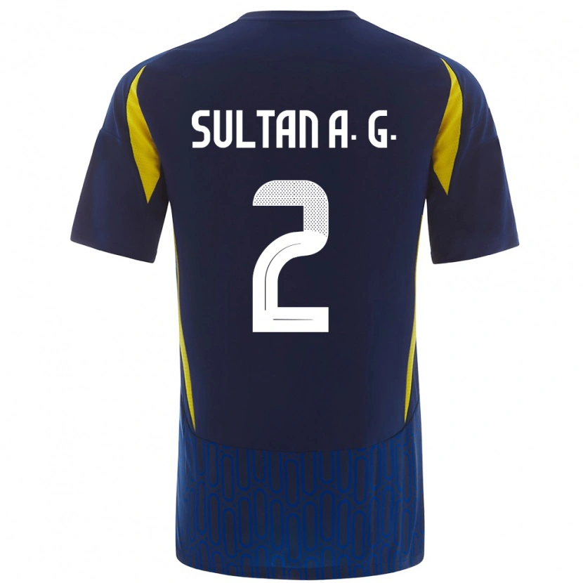 Danxen Dětské Sultan Al-Ghannam #2 Modrá Žlutá Daleko Hráčské Dresy 2024/25 Dres