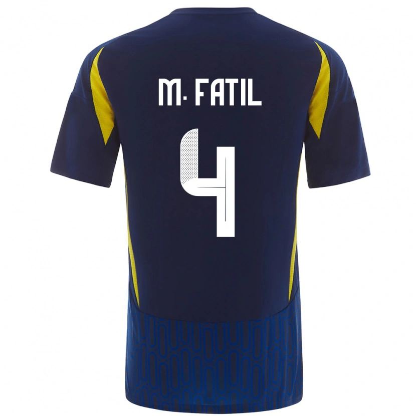 Danxen Dětské Mohammed Al-Fatil #4 Modrá Žlutá Daleko Hráčské Dresy 2024/25 Dres