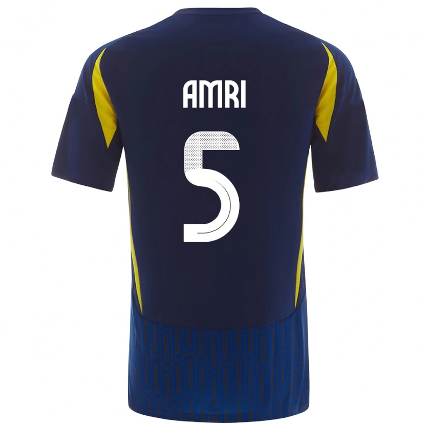 Danxen Dětské Abdulelah Al-Amri #5 Modrá Žlutá Daleko Hráčské Dresy 2024/25 Dres