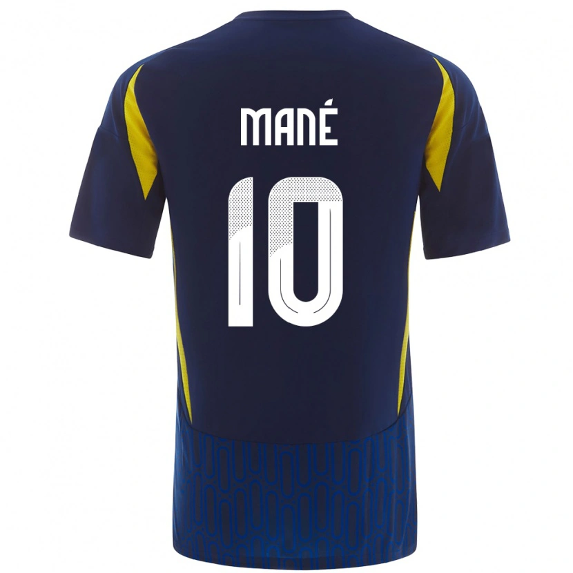 Danxen Dětské Sadio Mané #10 Modrá Žlutá Daleko Hráčské Dresy 2024/25 Dres