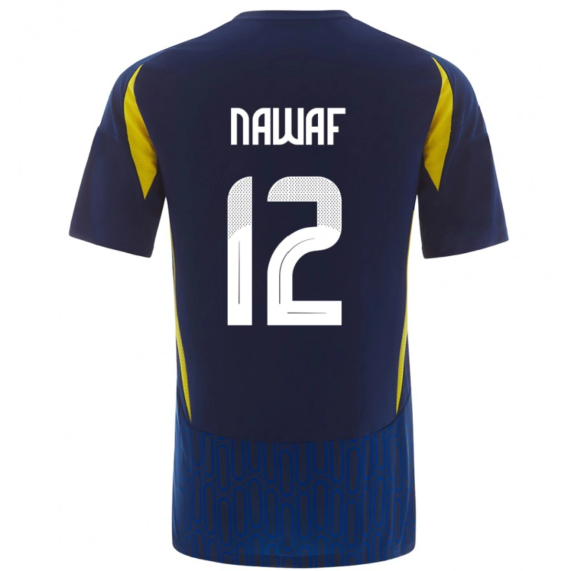 Danxen Dětské Nawaf Al-Boushal #12 Modrá Žlutá Daleko Hráčské Dresy 2024/25 Dres