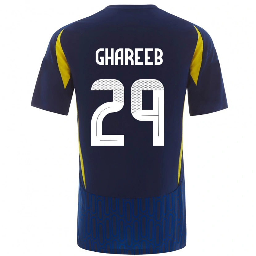 Danxen Dětské Abdulrahman Ghareeb #29 Modrá Žlutá Daleko Hráčské Dresy 2024/25 Dres