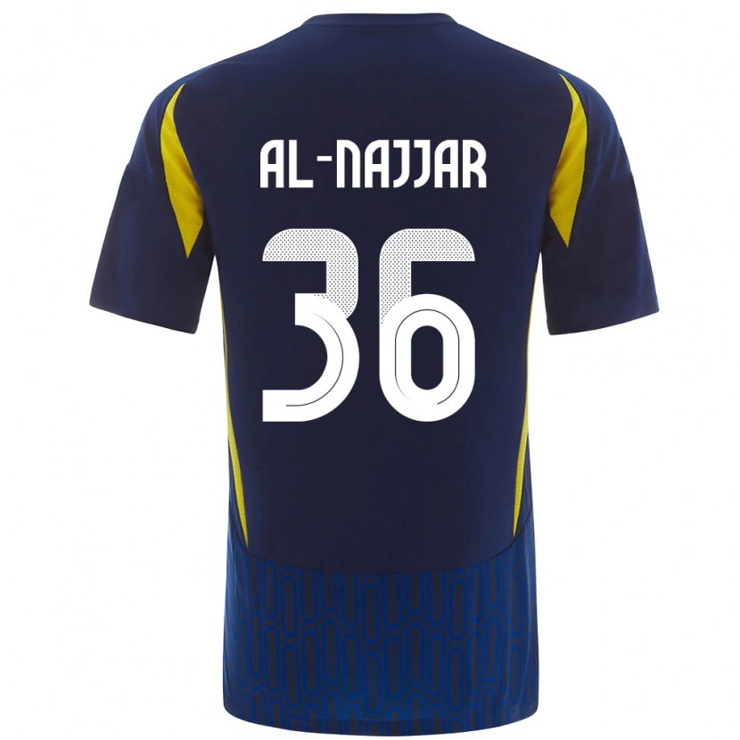 Danxen Dětské Raghed Al-Najjar #36 Modrá Žlutá Daleko Hráčské Dresy 2024/25 Dres