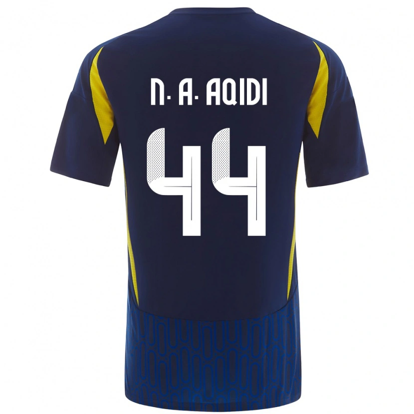Danxen Dětské Nawaf Al-Aqidi #44 Modrá Žlutá Daleko Hráčské Dresy 2024/25 Dres