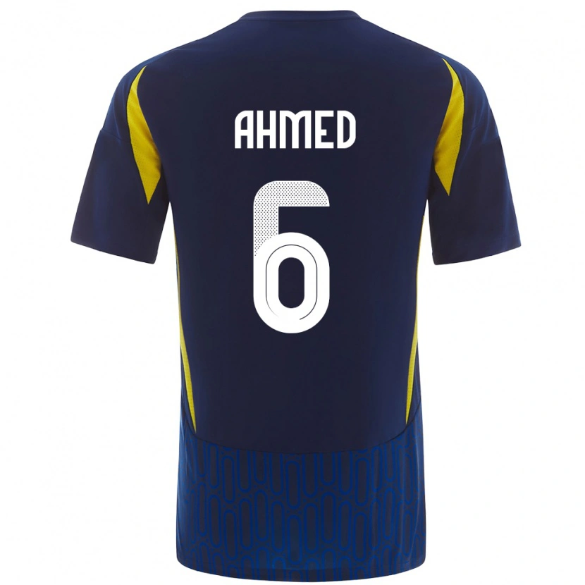 Danxen Dětské Aseel Ahmed #6 Modrá Žlutá Daleko Hráčské Dresy 2024/25 Dres