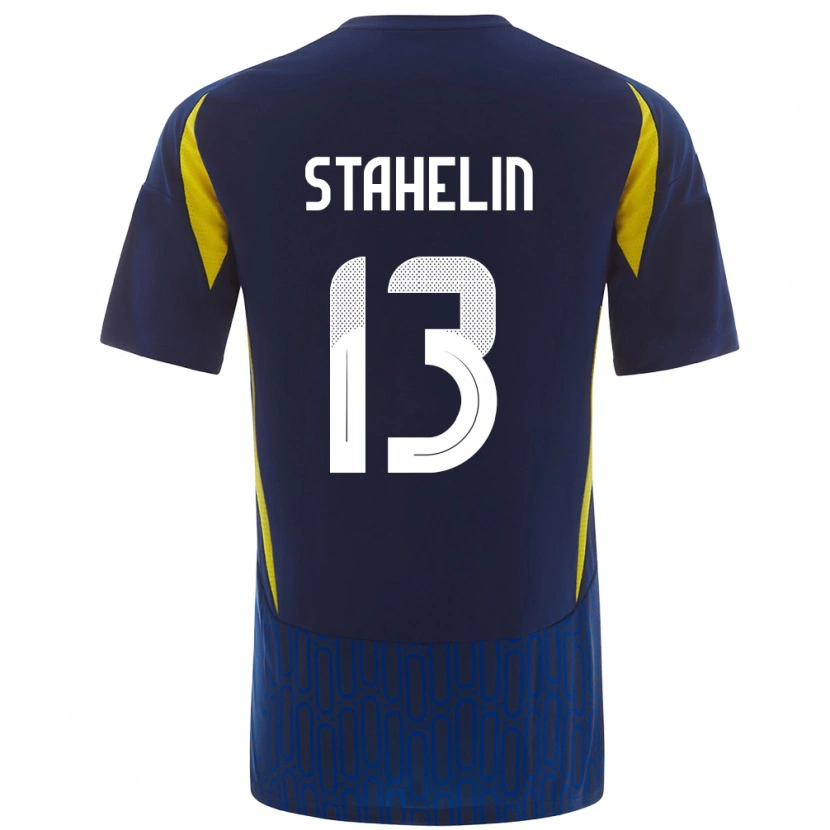 Danxen Dětské Izabela Stahelin #13 Modrá Žlutá Daleko Hráčské Dresy 2024/25 Dres