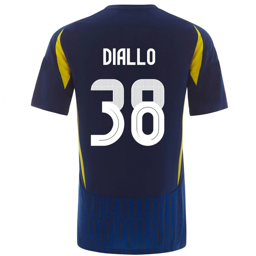Danxen Dětské Aminata Diallo #38 Modrá Žlutá Daleko Hráčské Dresy 2024/25 Dres