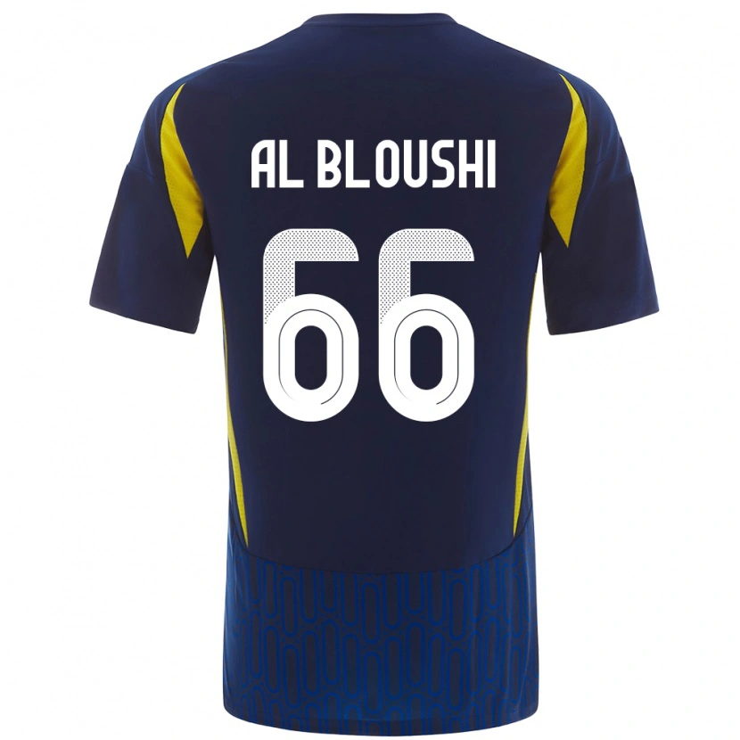 Danxen Dětské Reem Al-Bloushi #66 Modrá Žlutá Daleko Hráčské Dresy 2024/25 Dres