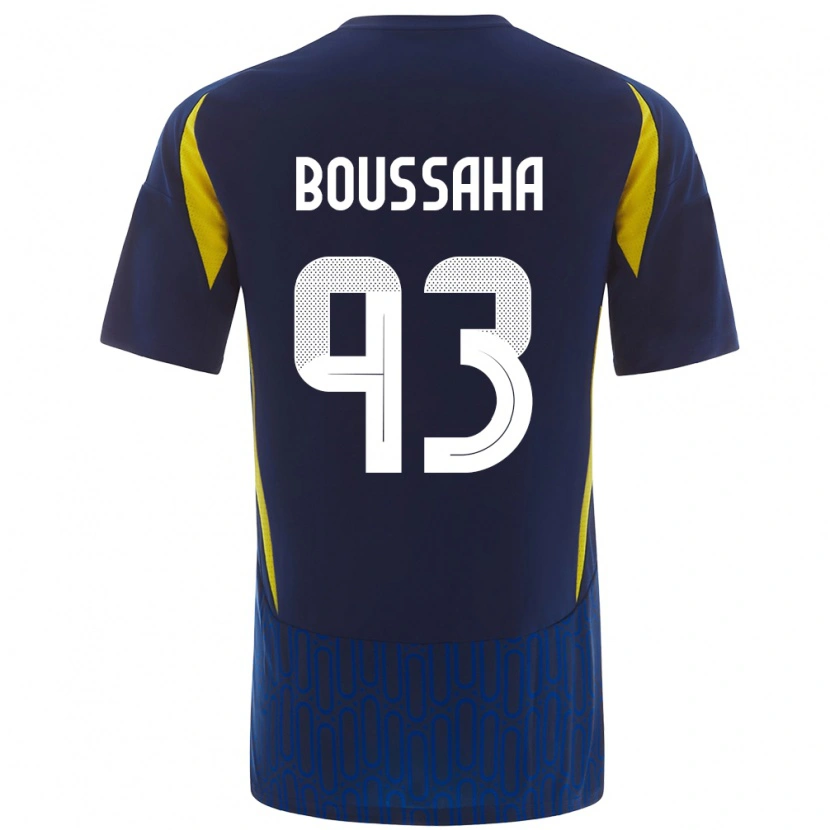 Danxen Dětské Lina Boussaha #93 Modrá Žlutá Daleko Hráčské Dresy 2024/25 Dres