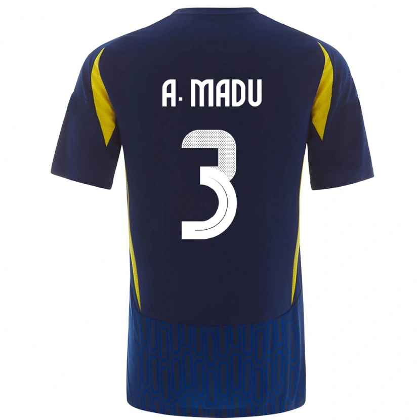 Danxen Dětské Abdullah Madu #3 Modrá Žlutá Daleko Hráčské Dresy 2024/25 Dres
