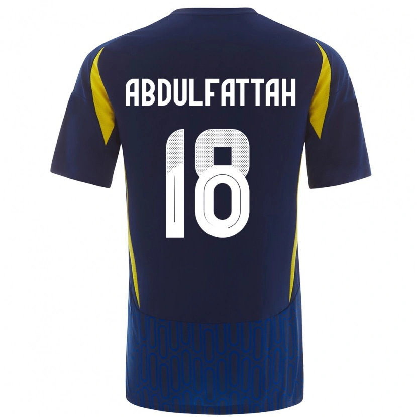 Danxen Dětské Abdulfattah Adam #18 Modrá Žlutá Daleko Hráčské Dresy 2024/25 Dres
