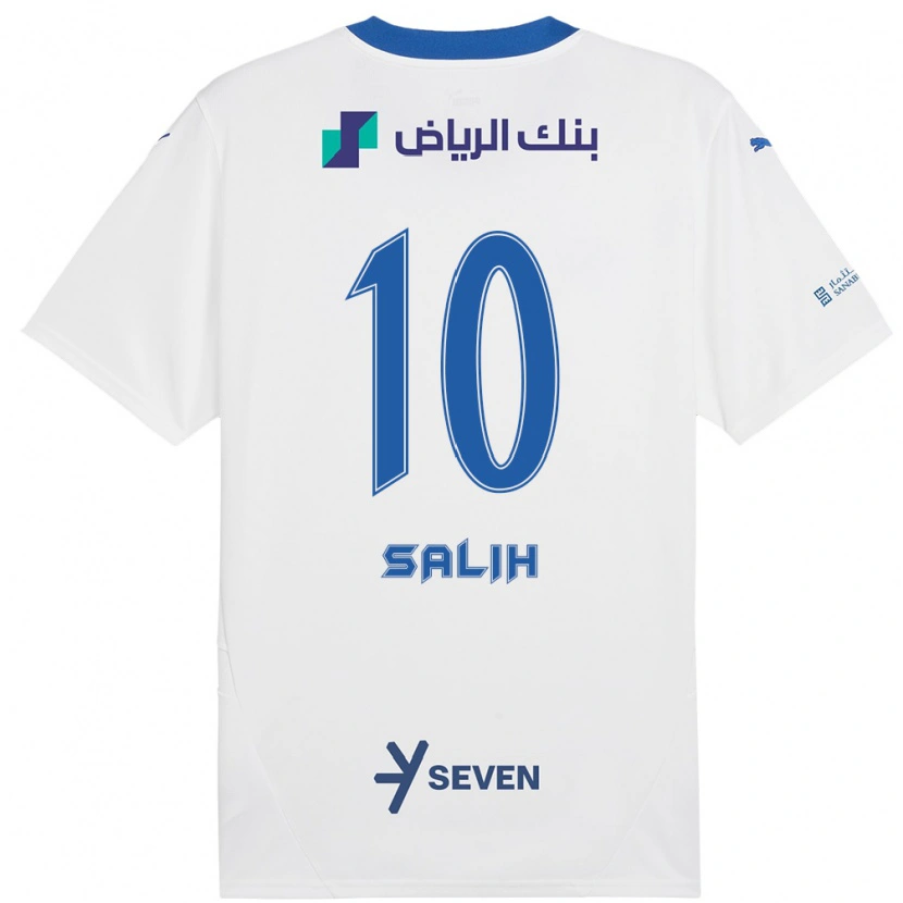 Danxen Dětské Zakia Salih #10 Bílá Modrá Daleko Hráčské Dresy 2024/25 Dres