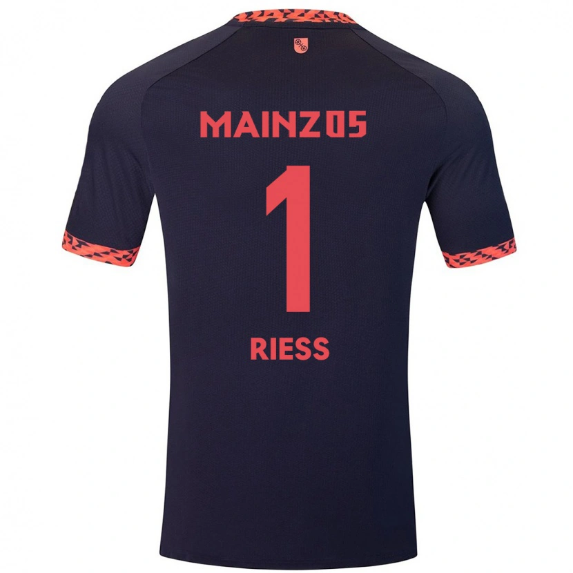 Danxen Dětské Lasse Rieß #1 Modrá Korálově Červená Daleko Hráčské Dresy 2024/25 Dres