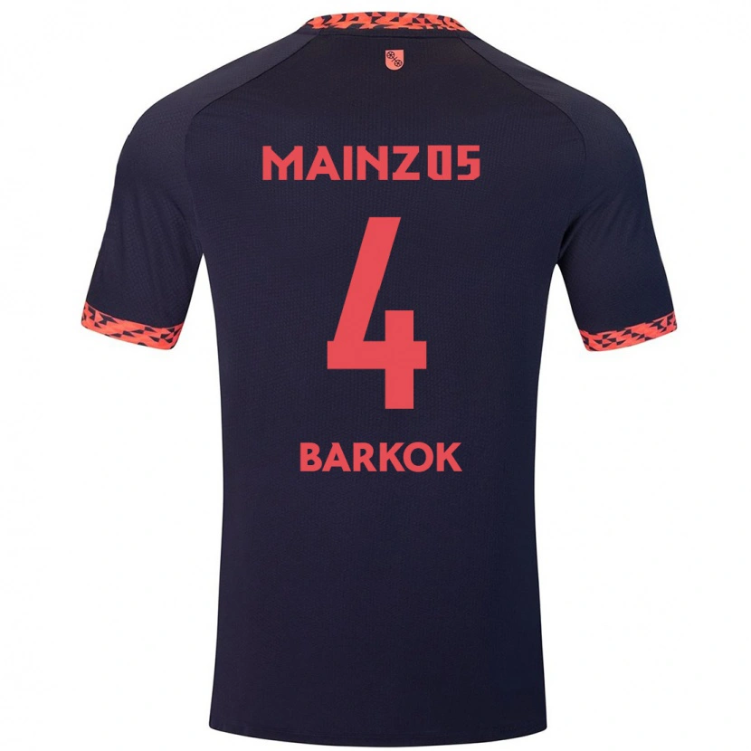 Danxen Dětské Aymen Barkok #4 Modrá Korálově Červená Daleko Hráčské Dresy 2024/25 Dres
