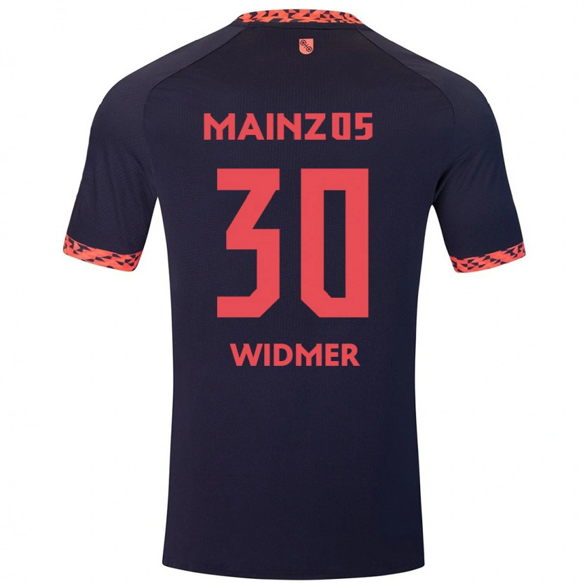 Danxen Dětské Silvan Widmer #30 Modrá Korálově Červená Daleko Hráčské Dresy 2024/25 Dres